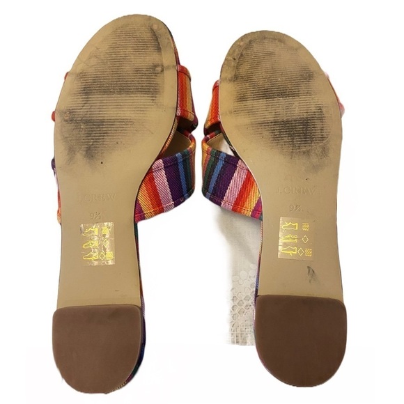 J Crew Cora Crisscross Sandals Rainbow Boho Women’s Size 9 1/2. - Picture 6 of 7